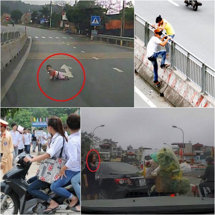 Rất nhiều hành vi kỳ quặc của những người tham gia giao thông vẫn đang hiển hiện từng ngày (Ảnh: cắt ra từ clip trên mạng xã hội) Rất nhiều hành vi kỳ quặc của những người tham gia giao thông vẫn đang hiển hiện từng ngày (Ảnh: cắt ra từ clip trên mạng xã hội)