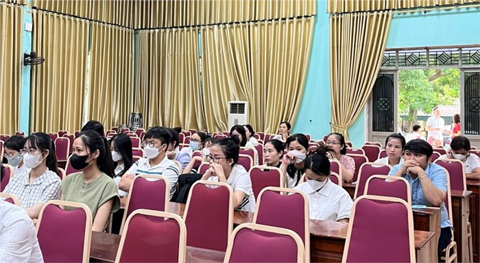 Thí sinh trong buổi khai mạc kỳ thi. Ảnh: Sở Giáo dục và Đào tạo Vĩnh Phúc