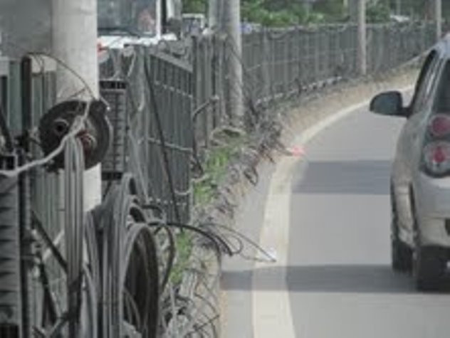 Mớ bòng bong được phủ kín chạy dọc theo tuyến đường Mớ bòng bong được phủ kín chạy dọc theo tuyến đường