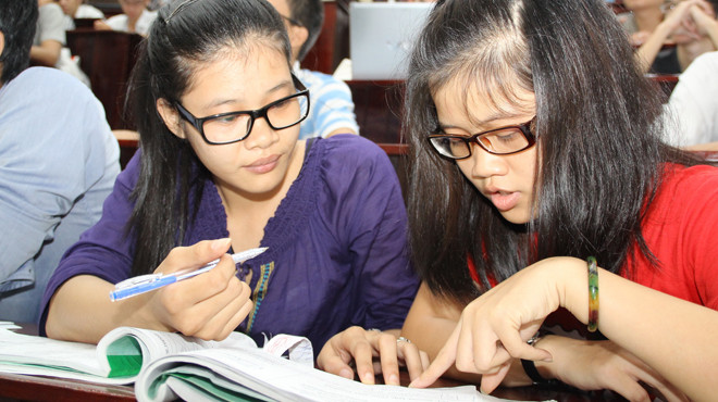 Một lớp học của sinh viên hệ liên thông CĐ lên ĐH ngành công nghệ thông tin Trường ĐH Khoa học tự nhiên (ĐHQG TP.HCM)