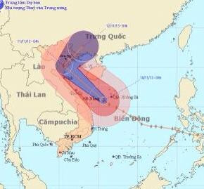 Bão số 14 - siêu bão Haiyan đang tiến về phía Việt Nam và có khả năng đổ bộ vào miền Bắc trong ngày mai 11/11. Bão số 14 - siêu bão Haiyan đang tiến về phía Việt Nam và có khả năng đổ bộ vào miền Bắc trong ngày mai 11/11.