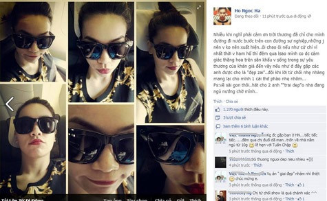 Chia sẻ của Hồ Ngọc Hà trên trang cá nhân