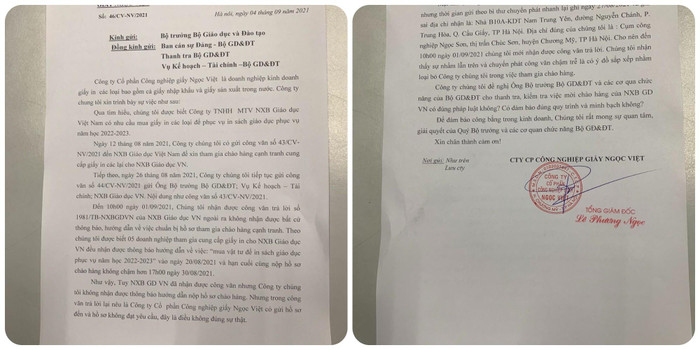 Đơn kiến nghị của doanh nghiệp đề nghị Bộ Giáo dục và Đào tạo thanh kiểm tra việc chào hàng cạnh tranh của Nhà xuất bản Giáo dục Việt Nam. Ảnh: N.M Đơn kiến nghị của doanh nghiệp đề nghị Bộ Giáo dục và Đào tạo thanh kiểm tra việc chào hàng cạnh tranh của Nhà xuất bản Giáo dục Việt Nam. Ảnh: N.M