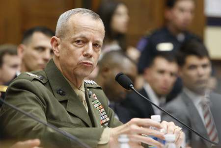 Ngày 20/3, Tướng John Allen đã có phiên điều trần tại Uỷ ban Quân lực Hạ viện Mỹ ở Oasintơn DC. Ông John Allen cho biết, chiến dịch quân sự của Mỹ và NATO tại Ápganixtan vẫn theo đúng lộ trình mặc dù đang có bước lùi. Ảnh: THX/TTXVN. Ngày 20/3, Tướng John Allen đã có phiên điều trần tại Uỷ ban Quân lực Hạ viện Mỹ ở Oasintơn DC. Ông John Allen cho biết, chiến dịch quân sự của Mỹ và NATO tại Ápganixtan vẫn theo đúng lộ trình mặc dù đang có bước lùi. Ảnh: THX/TTXVN.