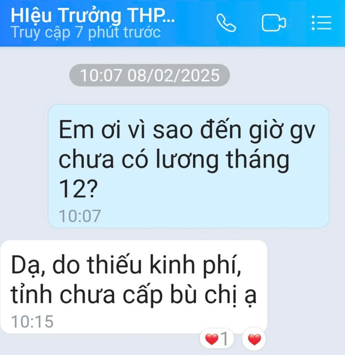 Ảnh độc giả cung cấp. GDVN_ GV bi no luong.jpg