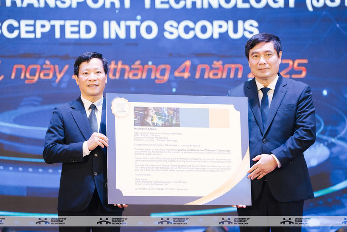 Tạp chí Journal of Science and Transport Technology (JSTT) của Trường Đại học Công nghệ Giao thông vận tải chính thức gia nhập danh mục Scopus. Ảnh: UTT IMG_5411.jpeg