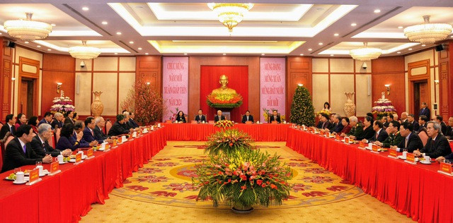 Tổng Bí thư Nguyễn Phú Trọng chúc Tết Nguyên đán Giáp Thìn 2024. Ảnh VGP/Nhật Bắc anh 4.jpg