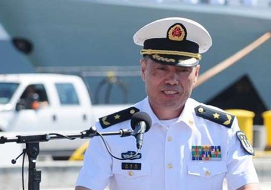 Ông Thẩm Kim Long khi còn đeo quân hàm Chuẩn Đô đốc (Thiếu tướng hải quân), ảnh: SCMP.