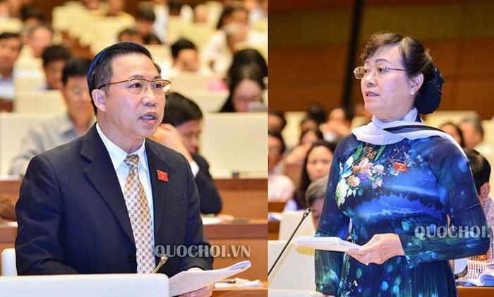 Đại biểu Lưu Bình Nhưỡng và Đại biểu Nguyễn Thị Quyết Tâm tranh luận về xây nhà hát 1500 tỷ đồng tại Thủ Thiêm. ảnh: quochoi.vn Đại biểu Lưu Bình Nhưỡng và Đại biểu Nguyễn Thị Quyết Tâm tranh luận về xây nhà hát 1500 tỷ đồng tại Thủ Thiêm. ảnh: quochoi.vn