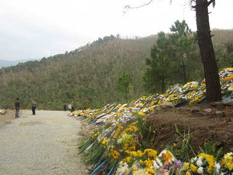 Dọc đường lên mộ, quanh khu đồi của nơi Đại tướng yên nghỉ có hàng ngàn vòng hoa ... Dọc đường lên mộ, quanh khu đồi của nơi Đại tướng yên nghỉ có hàng ngàn vòng hoa ...