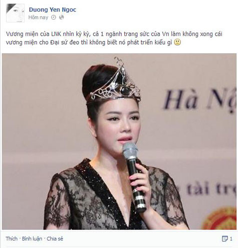 Cựu người mẫu chê vương miện của Lý Nhã Kỳ