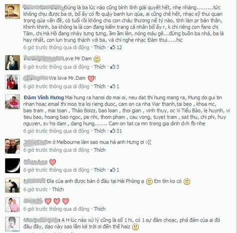 Fan của Đàm Vĩnh Hưng hết lòng ủng hộ 'ông hoàng nhạc Việt'