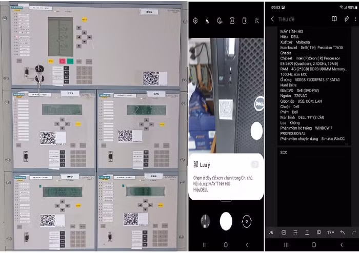Quản lý thiết bị trạm biến áp bằng mã QR tại Truyền tải điện miền Tây 2. Ảnh: evnnpt