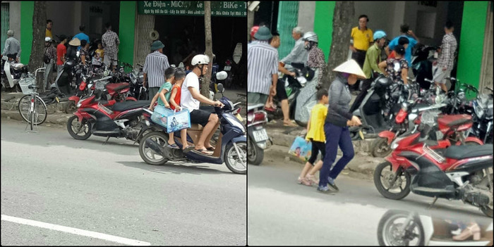 Phụ huynh tất tả đưa con đến các lớp học thêm tại thị trấn Phúc Thọ (Ảnh phụ huynh học sinh cung cấp) Phụ huynh tất tả đưa con đến các lớp học thêm tại thị trấn Phúc Thọ (Ảnh phụ huynh học sinh cung cấp)
