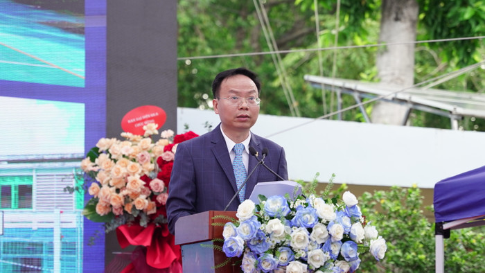 Phó Giáo sư, Tiến sĩ Mai Thanh Phong - Hiệu trưởng Trường Đại học Bách khoa phát biểu tại lễ khai giảng. Ảnh: Như Quỳnh DSC08788.JPG