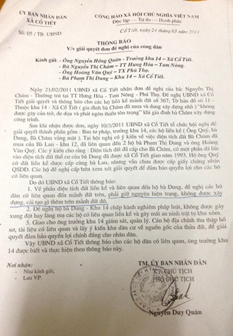 Trong lúc xây dựng trái phép, UBND xã Cổ Tiết đã có văn bản yêu cầu dừng thi công nhưng ông Khoa vẫn "bỏ ngoài tai". Trong lúc xây dựng trái phép, UBND xã Cổ Tiết đã có văn bản yêu cầu dừng thi công nhưng ông Khoa vẫn "bỏ ngoài tai".