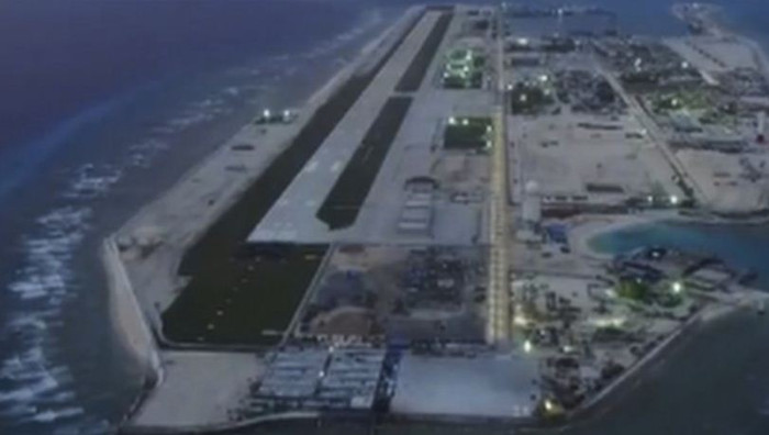 Đá Chữ Thập, 1 trong 6 cấu trúc địa lý thuộc quần đảo Trường Sa, Khánh Hòa, Việt Nam, bị Trung Quốc chiếm đóng và quân sự hóa bất hợp pháp. Ảnh: SCMP. Đá Chữ Thập, 1 trong 6 cấu trúc địa lý thuộc quần đảo Trường Sa, Khánh Hòa, Việt Nam, bị Trung Quốc chiếm đóng và quân sự hóa bất hợp pháp. Ảnh: SCMP.