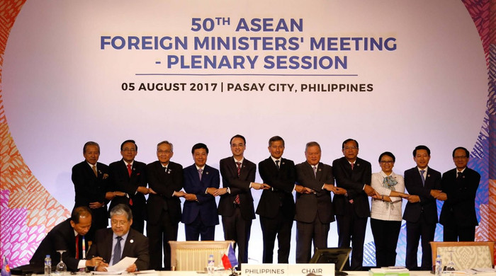 Ngoại trưởng các nước ASEAN gặp nhau trong một phiên họp năm ngoái, ảnh: The Nation. Ngoại trưởng các nước ASEAN gặp nhau trong một phiên họp năm ngoái, ảnh: The Nation.