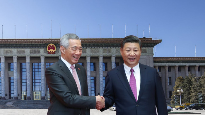 Thủ tướng Singapore Lý Hiển Long trong chuyến thăm chính thức Trung Quốc trước thềm Đại hội 19 Đảng Cộng sản Trung Quốc năm ngoái, ảnh: Youtube.