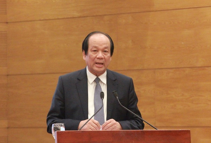 Bộ trưởng Mai Tiến Dũng chủ trì họp báo. Ảnh: Trần Vương. Bộ trưởng Mai Tiến Dũng chủ trì họp báo. Ảnh: Trần Vương.