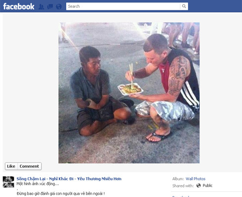 Bức ảnh đang thu hút hàng nghìn lượt Like và hàng trăm lượt chia sẻ trên Facebook. Bức ảnh đang thu hút hàng nghìn lượt Like và hàng trăm lượt chia sẻ trên Facebook.