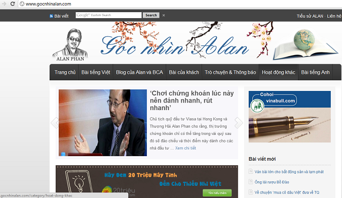 www.gocnhinalan.com. Ảnh chụp màn hình. www.gocnhinalan.com. Ảnh chụp màn hình.