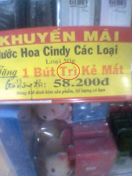 Lỗi chính tả ở khắp nơi.