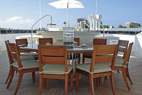 Nơi các du khách thưởng thức bữa tối sau một ngày bơi lội và tắm nắng thỏa thích trên boong. Nơi các du khách thưởng thức bữa tối sau một ngày bơi lội và tắm nắng thỏa thích trên boong.