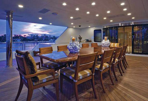 Nếu muốn tránh những hôm trời gió, bữa tối có thể được dọn ở phòng ăn bên dưới, ấm cúng và sang trọng. Nếu muốn tránh những hôm trời gió, bữa tối có thể được dọn ở phòng ăn bên dưới, ấm cúng và sang trọng.