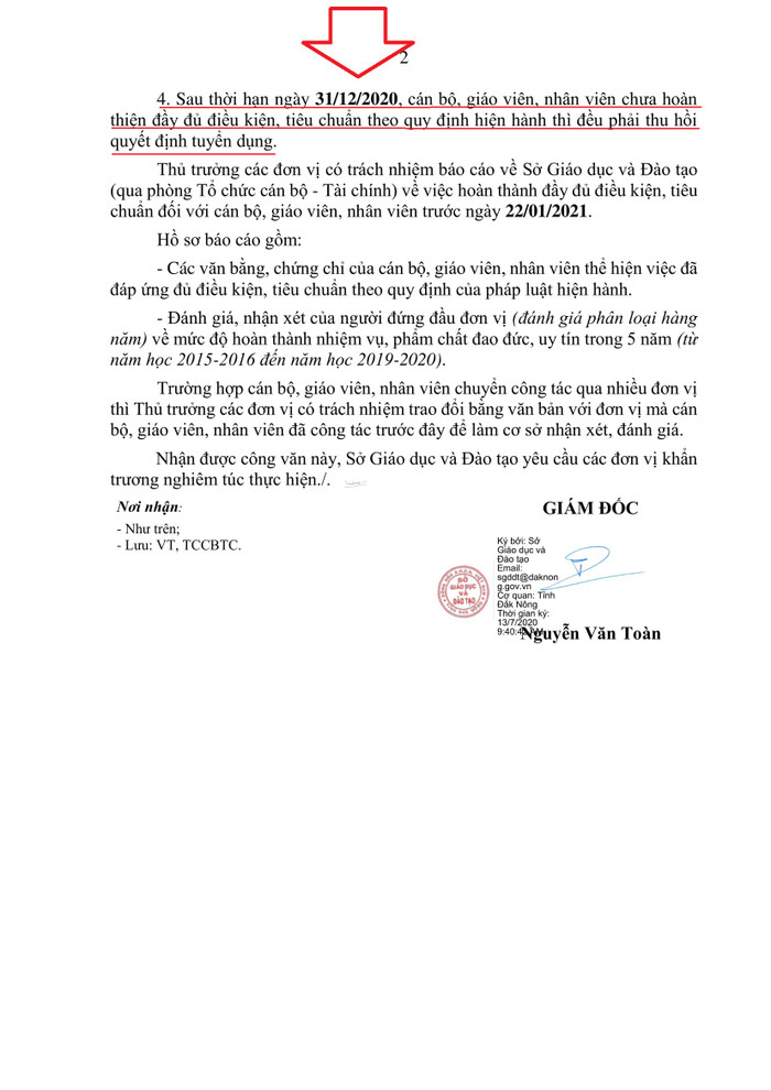 Công văn của Sở Giáo dục và Đào tạo Đắk Nông mà nhiều giáo viên nhận được qua email lãnh đạo nhà trường chuyển, ảnh do thầy cô cung cấp. Công văn của Sở Giáo dục và Đào tạo Đắk Nông mà nhiều giáo viên nhận được qua email lãnh đạo nhà trường chuyển, ảnh do thầy cô cung cấp.