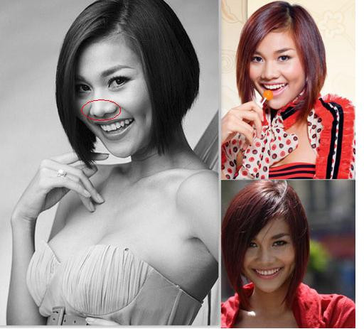Chân dài Thanh Hằng cũng từng sở hữu cánh mũi không đẹp. Cánh mũi to bè làm cho khuôn mặt cá tính của cô hơi kém phần hấp dẫn. Ảnh: Internet. Chân dài Thanh Hằng cũng từng sở hữu cánh mũi không đẹp. Cánh mũi to bè làm cho khuôn mặt cá tính của cô hơi kém phần hấp dẫn. Ảnh: Internet.