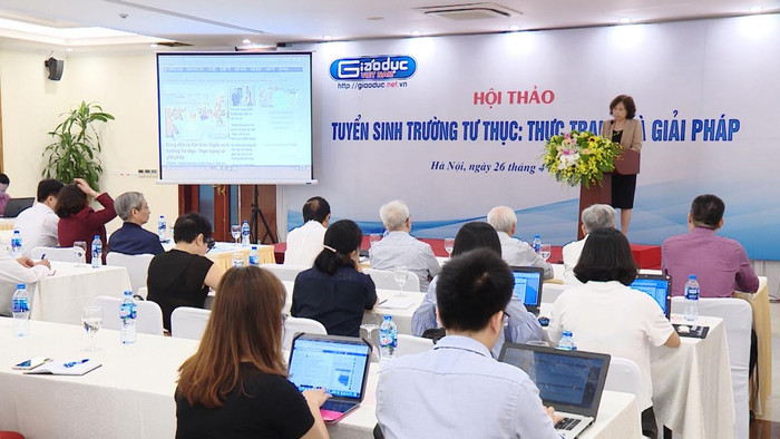Ngày 26/4/2018, Báo Điện tử Giáo dục Việt Nam đã tổ chức Hội thảo Tuyển sinh trường tư thục: Thực trạng và giải pháp, góp phần tháo gỡ khó khăn cho các trường, ảnh: Truyền hình Nhân dân. Ngày 26/4/2018, Báo Điện tử Giáo dục Việt Nam đã tổ chức Hội thảo Tuyển sinh trường tư thục: Thực trạng và giải pháp, góp phần tháo gỡ khó khăn cho các trường, ảnh: Truyền hình Nhân dân.