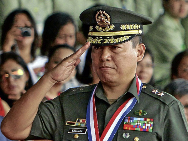 Tân Tổng tham mưu trưởng quân đội Philippines, Trung tướng Bautista Tân Tổng tham mưu trưởng quân đội Philippines, Trung tướng Bautista