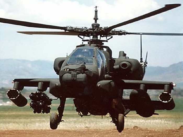 Trực thăng vũ trang tấn công Apache (hình minh họa) Trực thăng vũ trang tấn công Apache (hình minh họa)