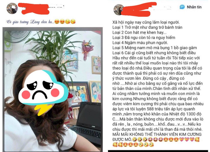 Phụ huynh phản ánh lại về những phát ngôn thiếu sự tôn trọng của cô giáo trên mạng xã hội (Zalo). Ảnh chụp màn hình