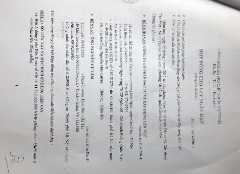 Hợp đồng vay 11,5 tỷ đồng (thực tế hơn 12 tỷ đồng) để "tiêu xài cá nhân" nhưng thực chất lại là "chạy dự án" của ông Nguyễn Cự Tẩm.