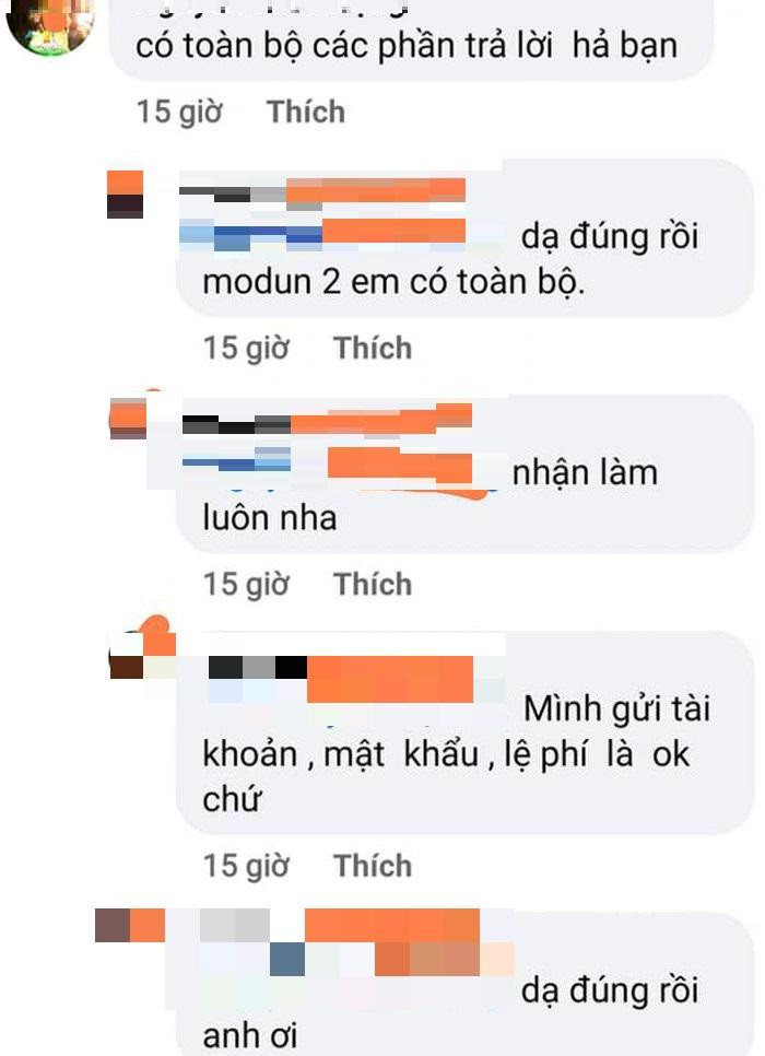 Trao đổi công khai về việc "học thay" cho giáo viên (ảnh chụp từ màn hình)