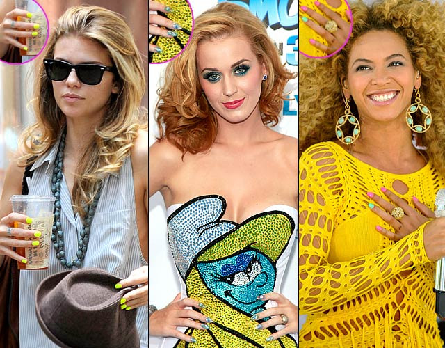 AnnaLynne McCord, Katy Perry, Beyonce là những ngôi sao chạy theo xu hướng sơn móng tay những gam màu cực "chóe" trong năm 2011. AnnaLynne McCord, Katy Perry, Beyonce là những ngôi sao chạy theo xu hướng sơn móng tay những gam màu cực "chóe" trong năm 2011.