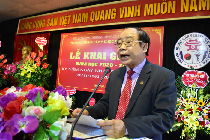 Chủ tịch Hội đồng quản trị, Phó Hiệu trưởng, thầy Phạm Văn Minh phát biểu tại buổi lễ. Ảnh: Đình Hùng Chủ tịch Hội đồng quản trị, Phó Hiệu trưởng, thầy Phạm Văn Minh phát biểu tại buổi lễ. Ảnh: Đình Hùng