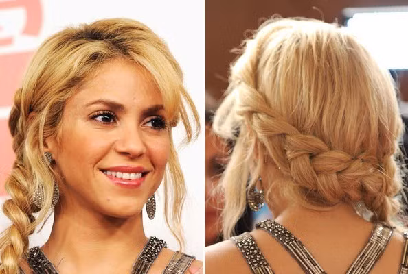 Shakira có mái tóc búi lệch một bên thật bắt mắt và rất dễ thực hiện.