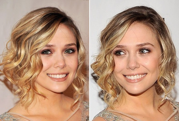 Elizabeth Olsen thật xinh đẹp với những lọn tóc xoăn rủ nhẹ buông hờ trên khuôn mặt quyến rũ.