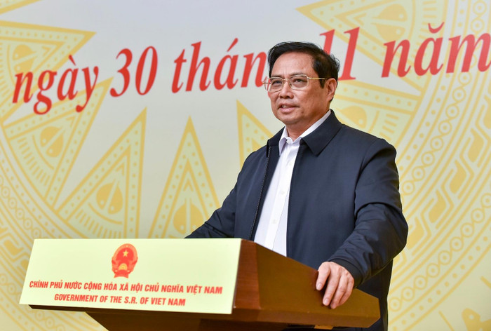 Thủ tướng Phạm Minh Chính phát biểu. VGP Thủ tướng Phạm Minh Chính phát biểu. VGP