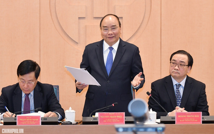 Thủ tướng Nguyễn Xuân Phúc phát biểu tại buổi làm việc. Ảnh: VGP Thủ tướng Nguyễn Xuân Phúc phát biểu tại buổi làm việc. Ảnh: VGP