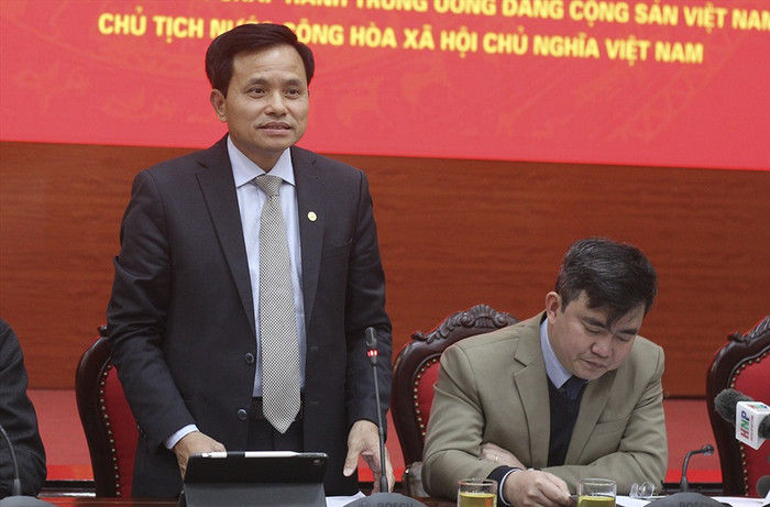 Ông Nguyễn Văn Hoạt nói về dự án khu du lịch tâm linh do doanh nghiệp Xuân Trường đề xuất. Ảnh: T.V