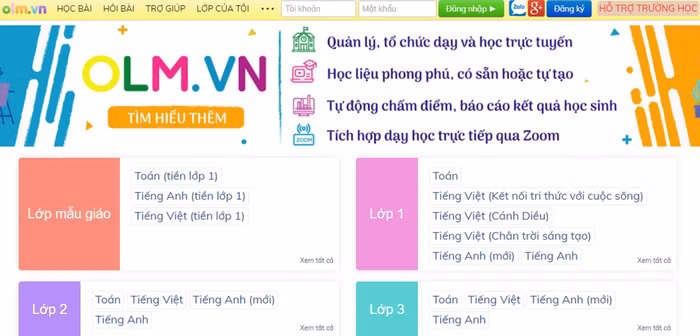 Rất nhiều tính năng, học liệu giảng dạy được tích hợp, cập nhật trong hệ thống của trang web.
