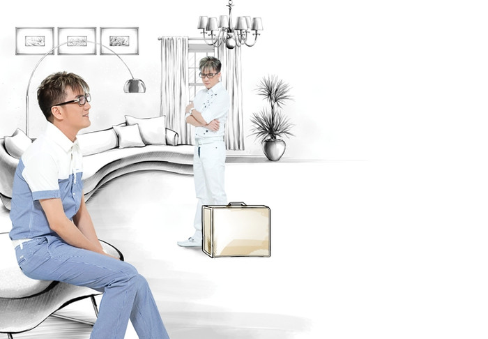 Hai tâm trạng trong một bức ảnh: Buồn và vui. Hai tâm trạng trong một bức ảnh: Buồn và vui.