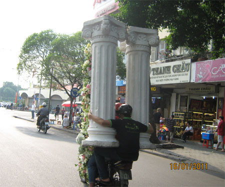 Các kiểu chở hàng cồng kềnh.