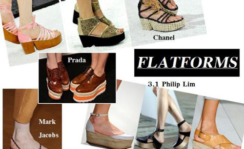 4. Sandal hoặc giầy đế xuồng - Flatforms Với mùa hè, sandal đế xuồng luôn luôn được yêu thích. Năm nay, mẫu mã của thể loại này cũng vẫn đa dạng và phong phú như mọi khi. Ngoài chất liệu da, cao su thì cói, tre, nhựa dẻo cũng được các nhà mốt khai thác rất khéo để tạo nên nhiều lựa chọn xinh xắn cho các cô gái trẻ. Ảnh: Sandal , giầy đế xuồng của các thương hiệu thời trang nổi tiếng rất đơn giản nhưng độc đáo. 4. Sandal hoặc giầy đế xuồng - Flatforms Với mùa hè, sandal đế xuồng luôn luôn được yêu thích. Năm nay, mẫu mã của thể loại này cũng vẫn đa dạng và phong phú như mọi khi. Ngoài chất liệu da, cao su thì cói, tre, nhựa dẻo cũng được các nhà mốt khai thác rất khéo để tạo nên nhiều lựa chọn xinh xắn cho các cô gái trẻ. Ảnh: Sandal , giầy đế xuồng của các thương hiệu thời trang nổi tiếng rất đơn giản nhưng độc đáo.