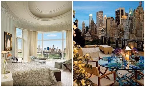 Phòng ngủ hình elip và ban công rộng 200m2.