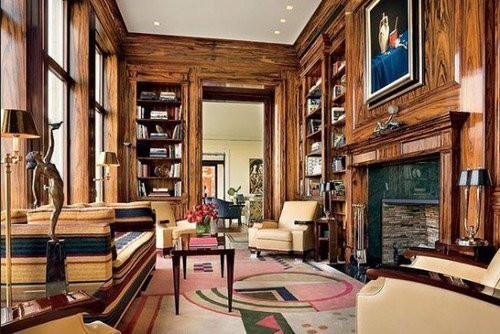 Phòng đọc lát gỗ Brazil.